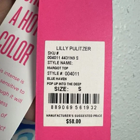 NWT Lilly Pulitzer Margot Tank Top Size S Blue Haven Pop Up Into The Deep Preppy - Picture 7 of 9